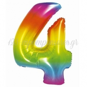 Μπαλόνι Foil 30''(76cm) Rainbow Αριθμός 4 - ΚΩΔ:CH-STC4-BB