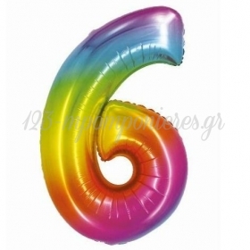 Μπαλόνι Foil 30''(76cm) Rainbow Αριθμός 6 - ΚΩΔ:CH-STC6-BB