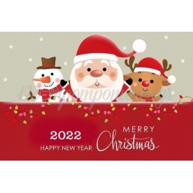 Μεταλλικά μαγνητάκια Άγιος Βασίλης Merry Xmas and Happy New Year 2022 8x3.5cm - ΚΩΔ:MPOMM271-AL
