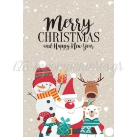 Μεταλλικά μαγνητάκια Άγιος Βασίλης και η παρέα του Merry Xmas and Happy new Year 8x3.5cm - ΚΩΔ:MPOMM274-AL