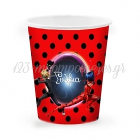 Χάρτινο Ποτήρι με Όνομα Miraculous Ladybug 260ml - ΚΩΔ:P25922-64-BB