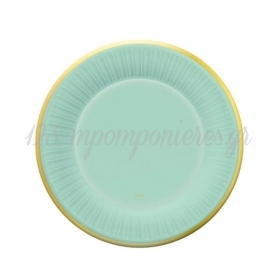 Χάρτινα Πιάτα Γλυκού Βεραμάν με Χρυσό Περίγραμμα 18cm - ΚΩΔ:PF-TMI7-BB
