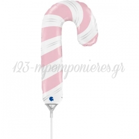 Μπαλόνι Foil 14"(35cm) Mini Shape Ροζ Candy Cane - ΚΩΔ:G72095-BB