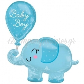 Μπαλόνι Foil 30"(78cm) Ελεφαντάκι Baby Boy - ΚΩΔ:543123-BB