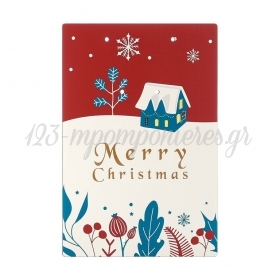 Ξύλινη Εκτυπωμένη Πλάτη για Γούρια "Merry Christmas" 22X30cm - ΚΩΔ:M10627-AD