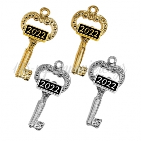 Μεταλλικό Κρεμαστό Γούρι 2022 Κλειδί 1.5X3.2cm - ΚΩΔ:M2022-N535-AD