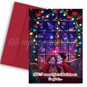 Χριστουγεννιάτικη Κάρτα All I Want For Christmas Is You 11X18cm - ΚΩΔ:VC1702-69-BB