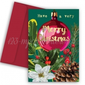 Χριστουγεννιάτικη Κάρτα Very Merry Christmas 11X18cm - ΚΩΔ:VC1702-80-BB