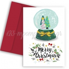 Χριστουγεννιάτικη Κάρτα Χιονόμπαλα 11X18cm - ΚΩΔ:VC1702-91-BB