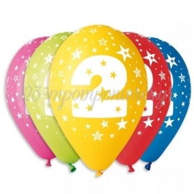 Μπαλόνι Latex 12''(30cm) Πολύχρωμο Αριθμός 2 - ΚΩΔ:135129902-BB