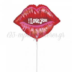 Μπαλόνι Foil 14″(36cm) Mini Shape Φιλί ‘I Love You’ - ΚΩΔ:19539-BB