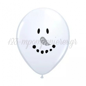 Μπαλόνι Foil 5″(13cm) Τυπωμένο Λευκό Χιονάνθρωπος - ΚΩΔ:67522-BB