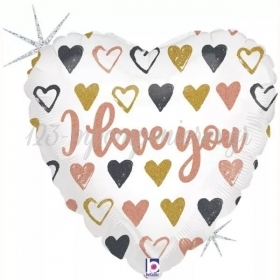 Μπαλόνι Foil 18″(46cm) Rosegold Καρδιά I Love You - ΚΩΔ:36754-BB