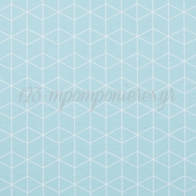Ύφασμα γαλάζιο με το μέτρο με γεωμετρικά σχέδια, φάρδος 140cm - ΚΩΔ:308615-NT