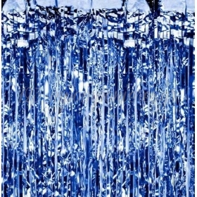 Μπλε Μεταλλική Κουρτίνα Διακόσμησης 250X90cm - ΚΩΔ:CRT-001-BB