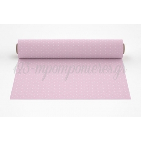 Ρολό Ράνερ ύφασμα τυπωμένο με ροζ πουά 27cm x 2m - ΚΩΔ:902627-NT