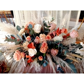 Ανθοστολισμός Γάμου Με Pampas και αποξηραμένα λουλούδια σε φθινοπωρινά χρώματα - ΚΩΔ.:PAMPAS-2021-A