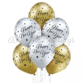Μπαλόνι Latex 12 (30cm) Shiny Happy New Year - ΚΩΔ:5000674-BB