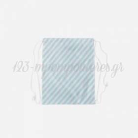 Σακίδιο Πλάτης γαλάζιο με διαγώνια ρίγα 28cm x 35cm - ΚΩΔ:363609-NT