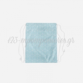 Σακίδιο Πλάτης γαλάζιο με γεωμετρικό σχέδιο 28cm x 35cm - ΚΩΔ:363615-NT