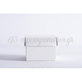 Κουτάκι για μπομπονιέρες λευκό 6,5Χ6,5Χ5cm - ΚΩΔ:670865-WHITE-NΤ