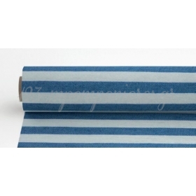 Ρολό Ράνερ βαμβακερό ριγέ λευκό-σκούρο μπλε 28cm x 4,5m - ΚΩΔ:909228-2-NT