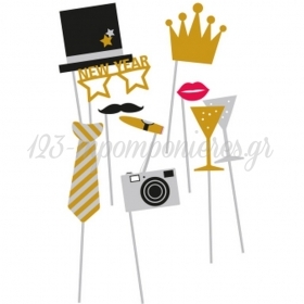 New Year Photo Booth Props Golden Wishes - ΚΩΔ:9902280-BB