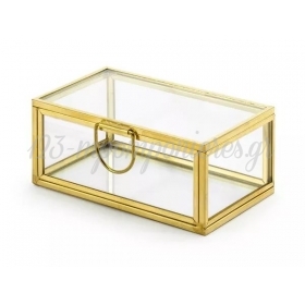Γυάλινο Κουτί με Χρυσό Περίγραμμα 9X5.5X4cm - ΚΩΔ:PKWS1-019ME-BB