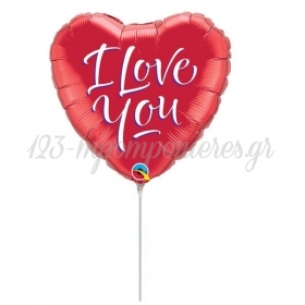 Μπαλόνι Foil 9 (23cm) Mini Shape Καρδιά I Love You - ΚΩΔ:29131-BB