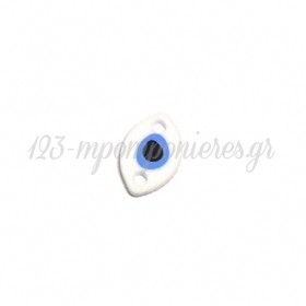 Πλέξι Ακρυλικό Στοιχείο Οβάλ Μάτι για Μακραμέ 13x9mm Άσπρο/Γαλάζιο/Μαύρο - ΚΩΔ:71460051.018-NG