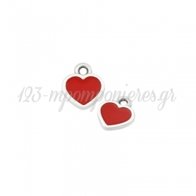 Μεταλλικο Ζάμακ Χυτό Μοτίφ Καρδιά με Σμάλτο 9mm - ΚΩΔ:EI4987.27S24-NG