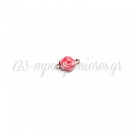 Μεταλλικό Στοιχείο Τριαντάφυλλο με Σμάλτο για Μακραμέ 15mm - ΚΩΔ:78060491.401-NG