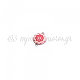 Μεταλλικό Στοιχείο Στρογγυλό Λουλούδι με Σμάλτο Μακραμέ 19mm - ΚΩΔ:78060498.401-NG