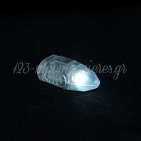 LED Λευκό Φωτάκι Ψείρα με Μπαταρία - ΚΩΔ:535B691-BB
