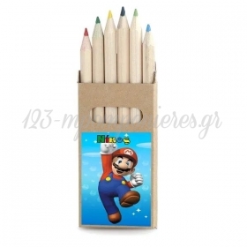 Ξυλομπογιές Super Mario με Όνομα 9X4.5cm - ΚΩΔ:P25956-32-BB