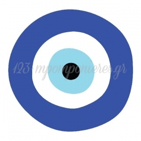 Ξύλινο Διακοσμητικό Γαλάζιο Μάτι 8cm - ΚΩΔ:D19W08-57-BB