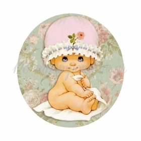 Ξύλινο Διακοσμητικό Baby Sarah Key 8cm - ΚΩΔ:D19W08-58-BB