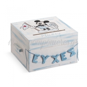 Ξύλινο Κουτί Ευχών Βάπτισης Mickey 27X27X17cm - ΚΩΔ:NKE226-PR