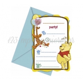 Προσκλήσεις Πάρτυ Winnie the Pooh - ΚΩΔ:81552-BB