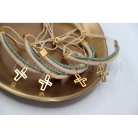 Μαρτυρικά βραχιόλια με χρυσό διάτρητο σταυρό - ΚΩΔ:S38-Celfie