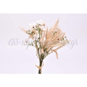 Μπρανς μπουκέτο με λευκά λουλούδια και στάχυα - ΚΩΔ:3015023-RD
