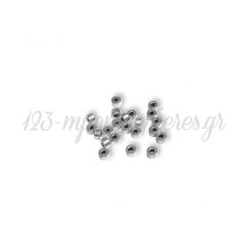 Μεταλλική Μπρούτζινη Χάντρα Σωληνάκι 3.5x2mm (Ø1.3mm) - 999° Επάργυρο Αντικέ - ΚΩΔ:4102260.0027-NG