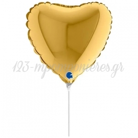 Μπαλόνι Foil 25cm Mini Shape Χρυσή Καρδιά - ΚΩΔ:09012G5-BB