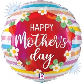 Μπαλόνι Foil 46cm Mother’s Day Φράουλες - ΚΩΔ:26172RH-P-BB