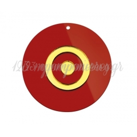 Πλέξι Γκλας Μάτι Κόκκινο με Χρυσό 10cm - ΚΩΔ:M10693K-AD
