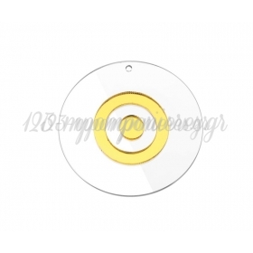 Πλέξι Γκλας Μάτι Διάφανο με Χρυσό 10cm - ΚΩΔ:M10693D-AD