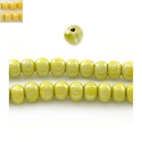 Κεραμική Χάντρα Στρογγυλή Ροδέλα με Σμάλτο 8mm (Ø3mm) - Κίτρινο - ΚΩΔ:0220011.0012-NG