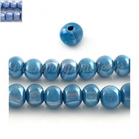 Κεραμική Χάντρα Στρογγυλή με Σμάλτο 12mm (Ø4mm) - Μπλε Θάλασσας - ΚΩΔ:0220074.0014-NG