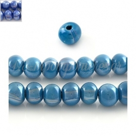Κεραμική Χάντρα Στρογγυλή με Σμάλτο 12mm (Ø4mm) - Μπλε Ηλεκτρίκ - ΚΩΔ:0220074.0032-NG