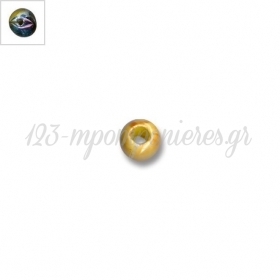 Κεραμική Χάντρα Στρογγυλή Ροδέλα με Σμάλτο 8mm (Ø3mm) - Γαλάζιο Κίτρινο - ΚΩΔ:0230011.0099-NG